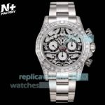 N+ Factory Swiss Copy Rolex Daytona Tiger-Eye Diamonds Dial 7750 Chronograph Watch 